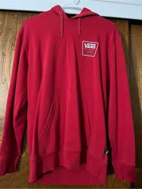 Vans Red Hoodie with White Logo